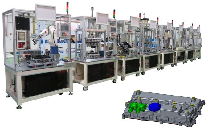 发动机气门罩盖半自动组装测试生产线